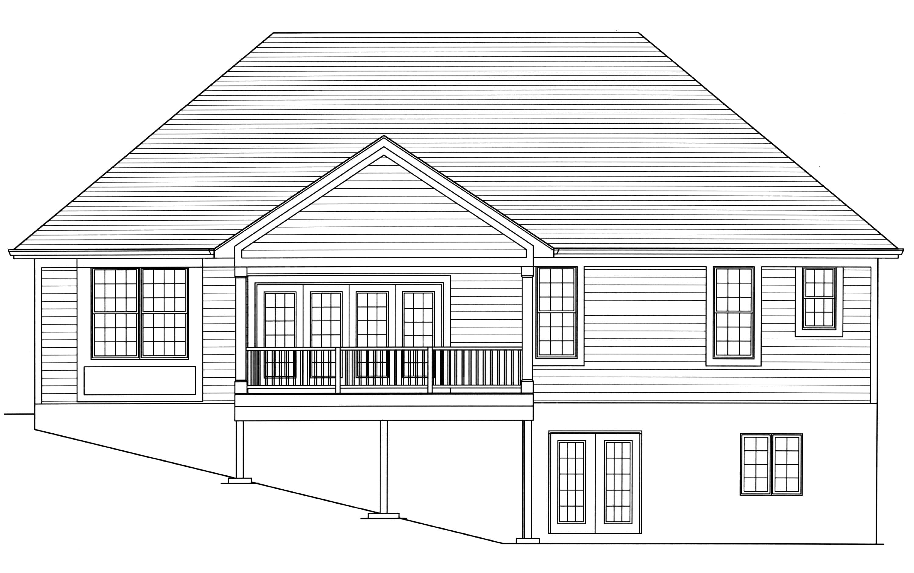 Home Plan Rear Elevation of this 3-Bedroom,1814 Sq Ft Plan -169-1180