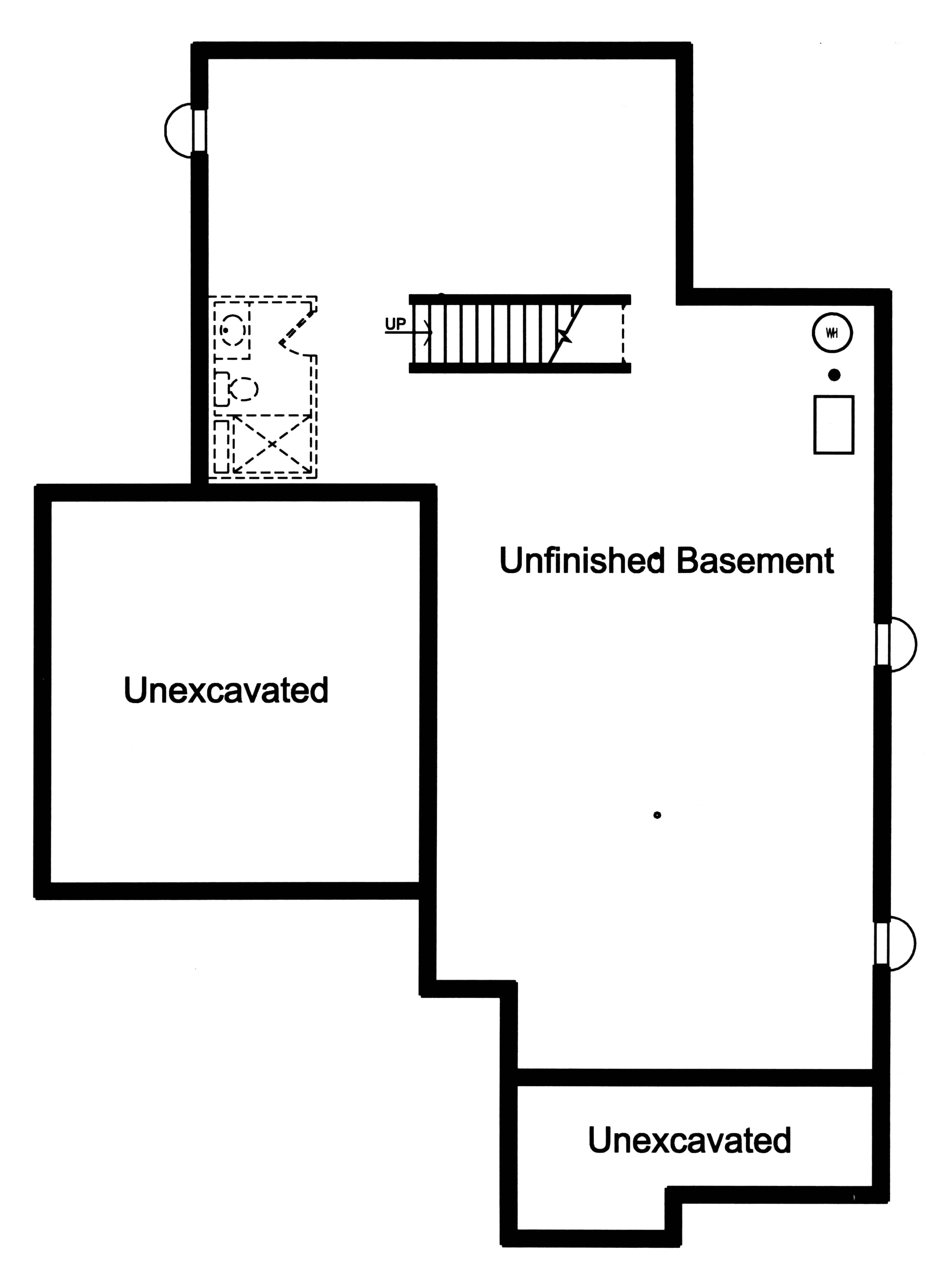 Floor Plan Basement of Craftsman Plan #169-1182