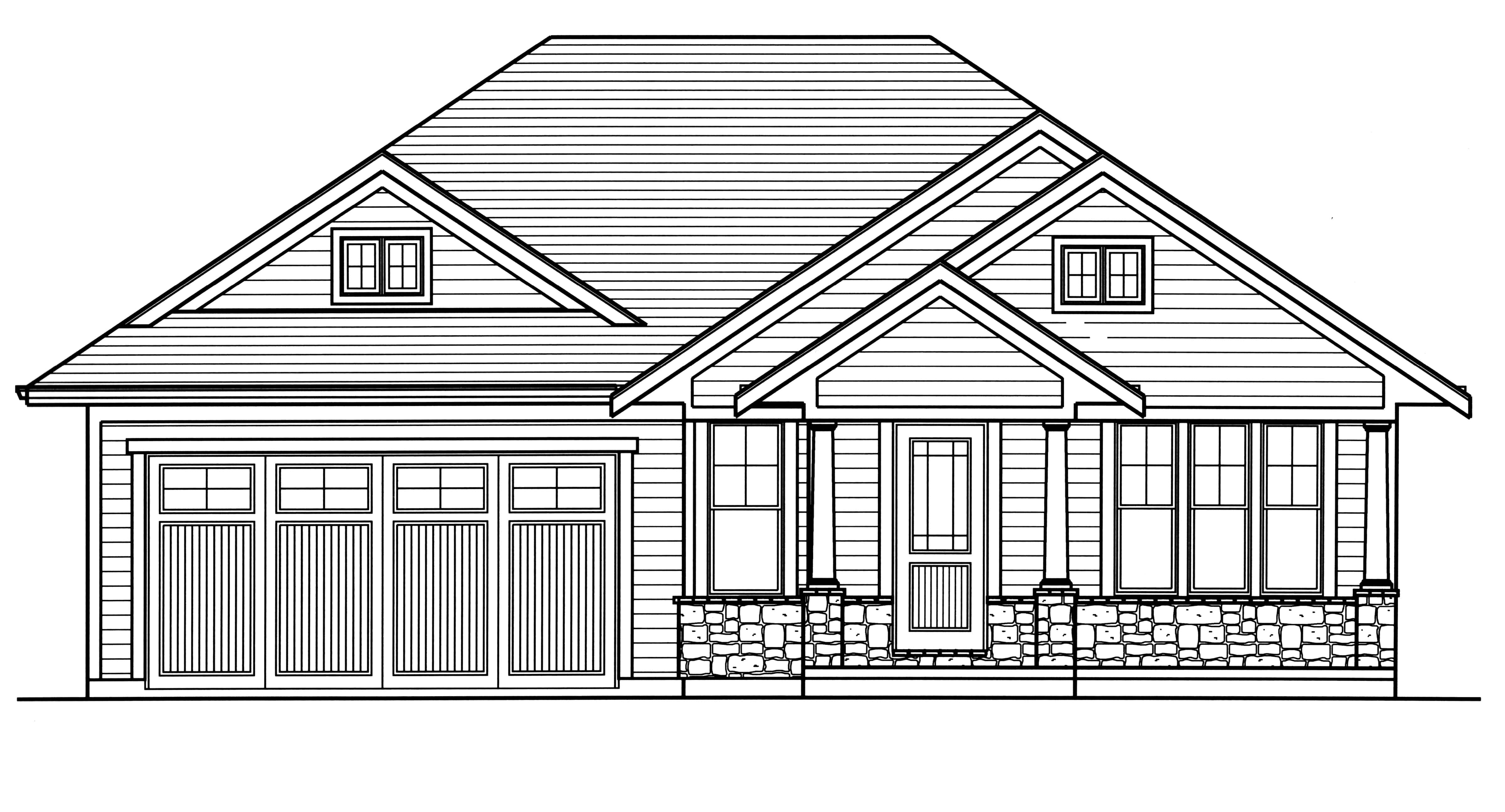 Home Plan Front Elevation of this 3-Bedroom,1463 Sq Ft Plan -169-1182
