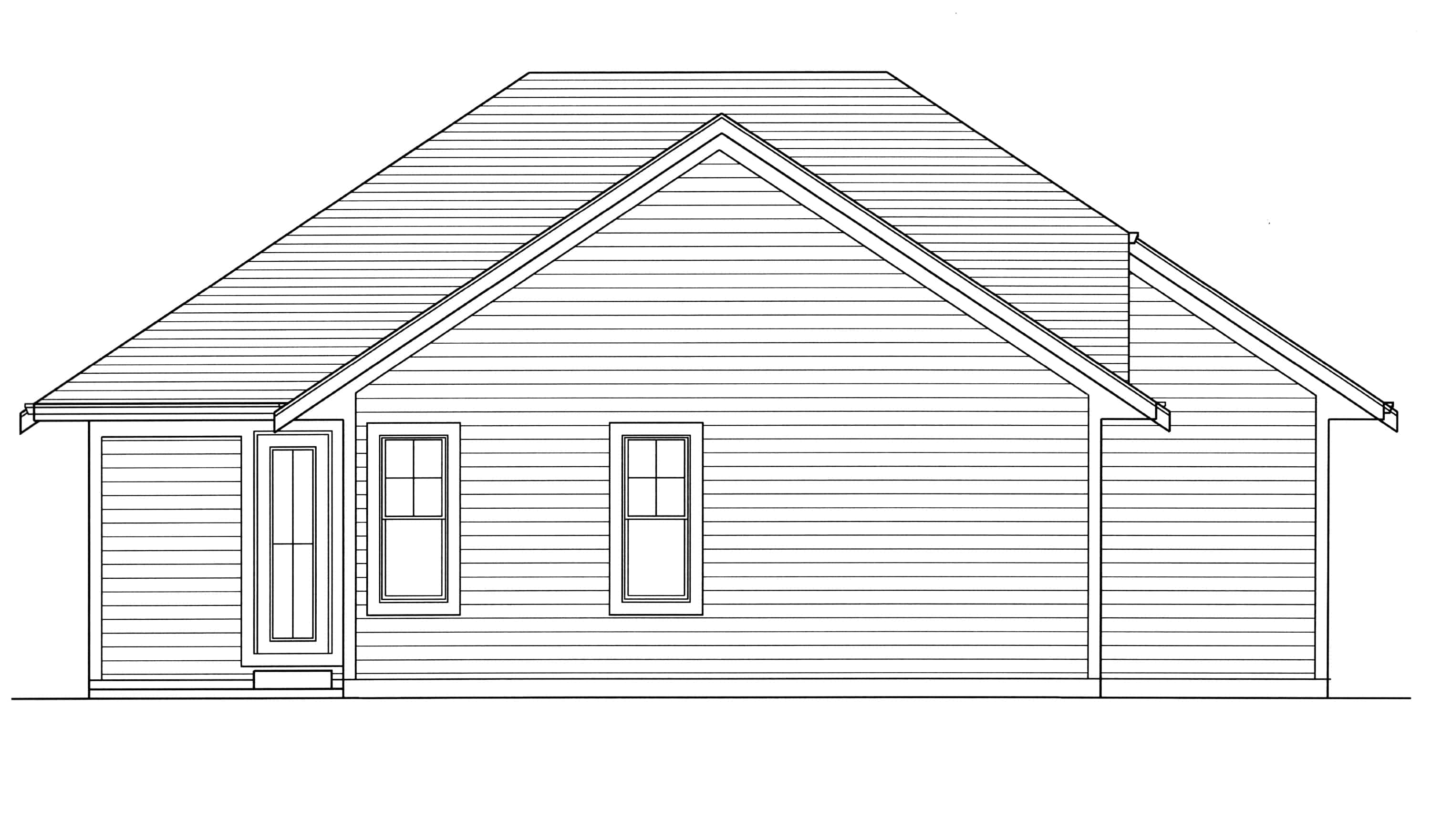 Home Plan Rear Elevation of this 3-Bedroom,1463 Sq Ft Plan -169-1182