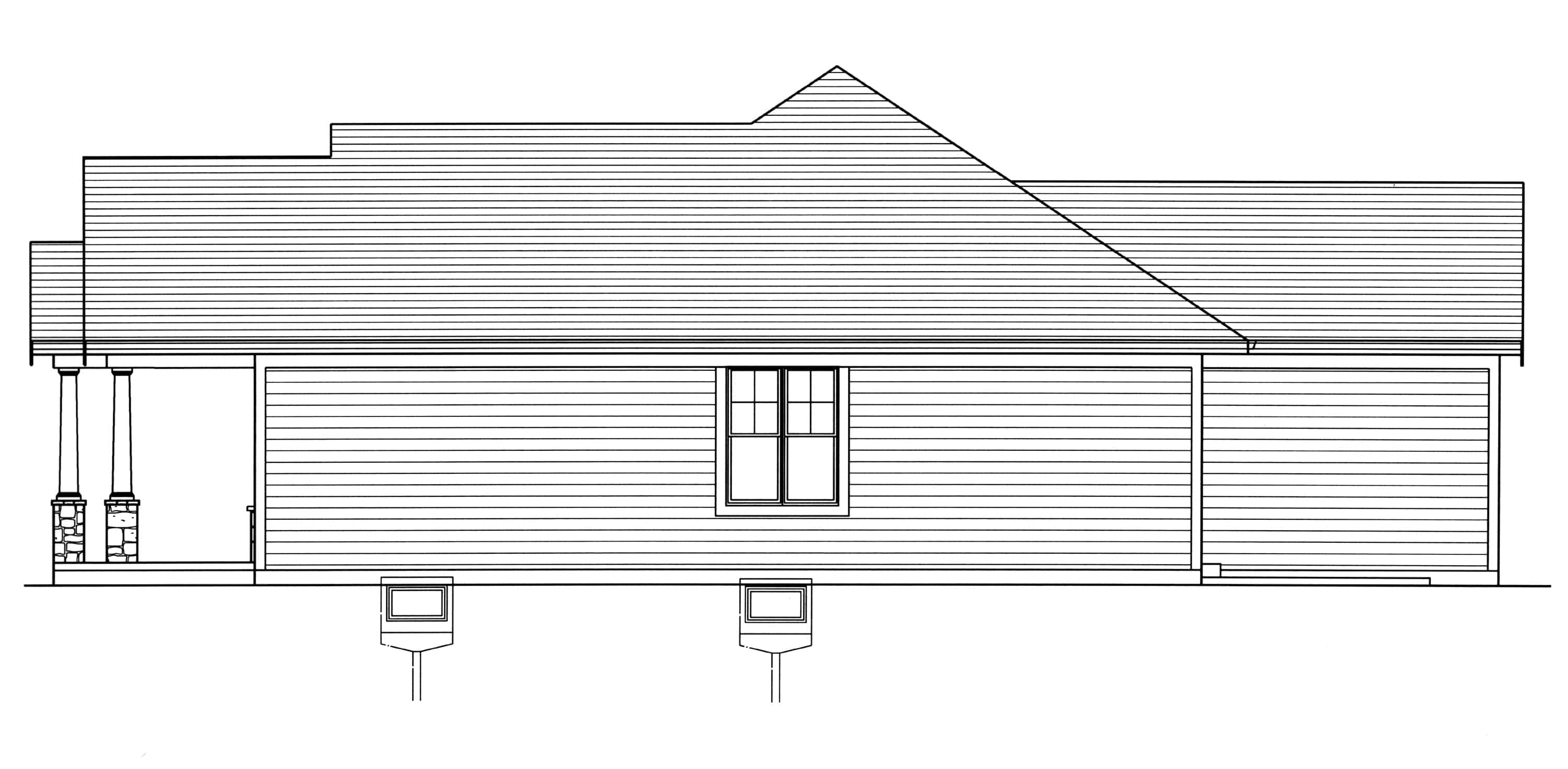 Home Plan Right Elevation of this 3-Bedroom,1463 Sq Ft Plan -169-1182