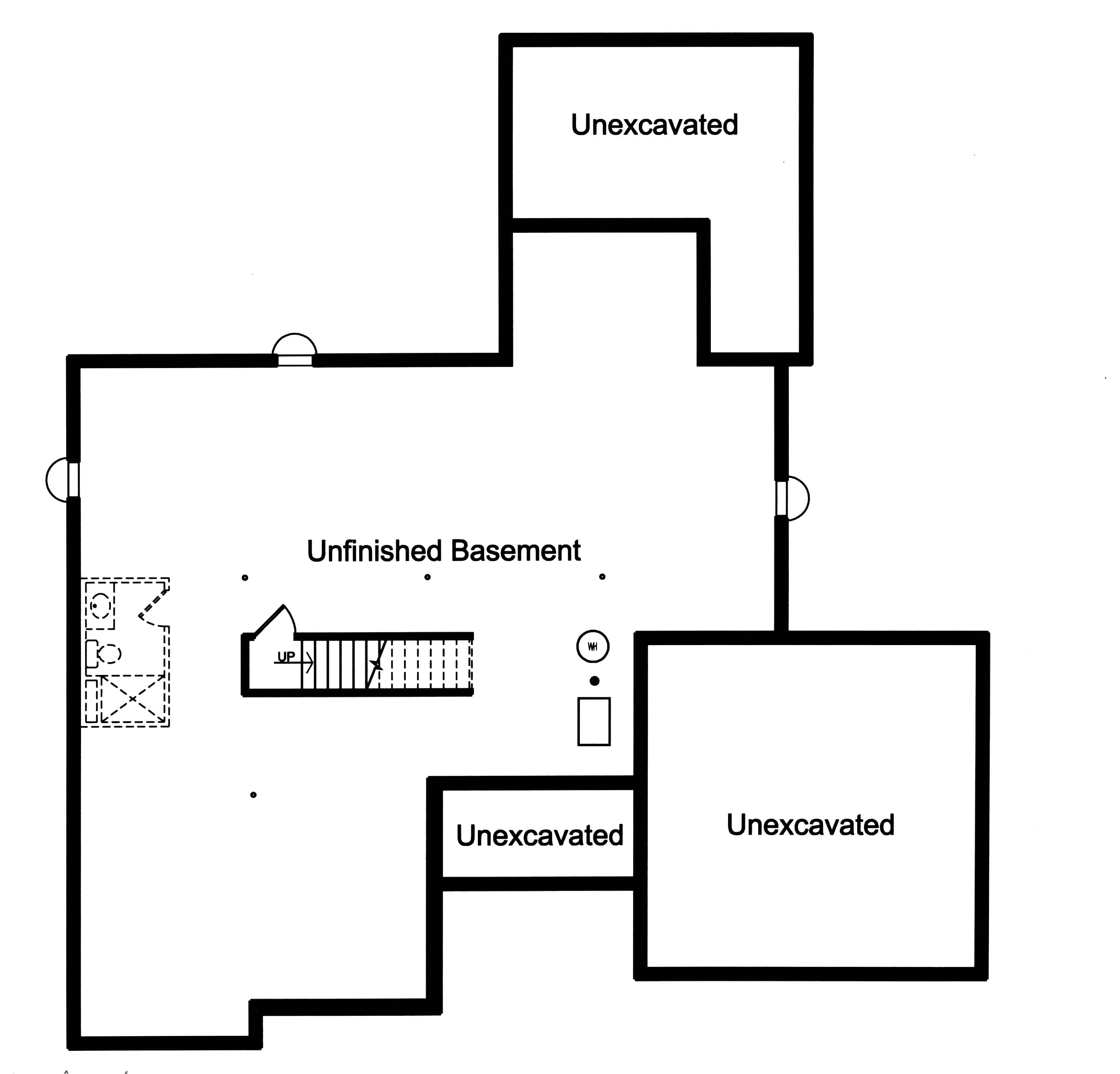 Floor Plan Basement of Ranch Plan #169-1183