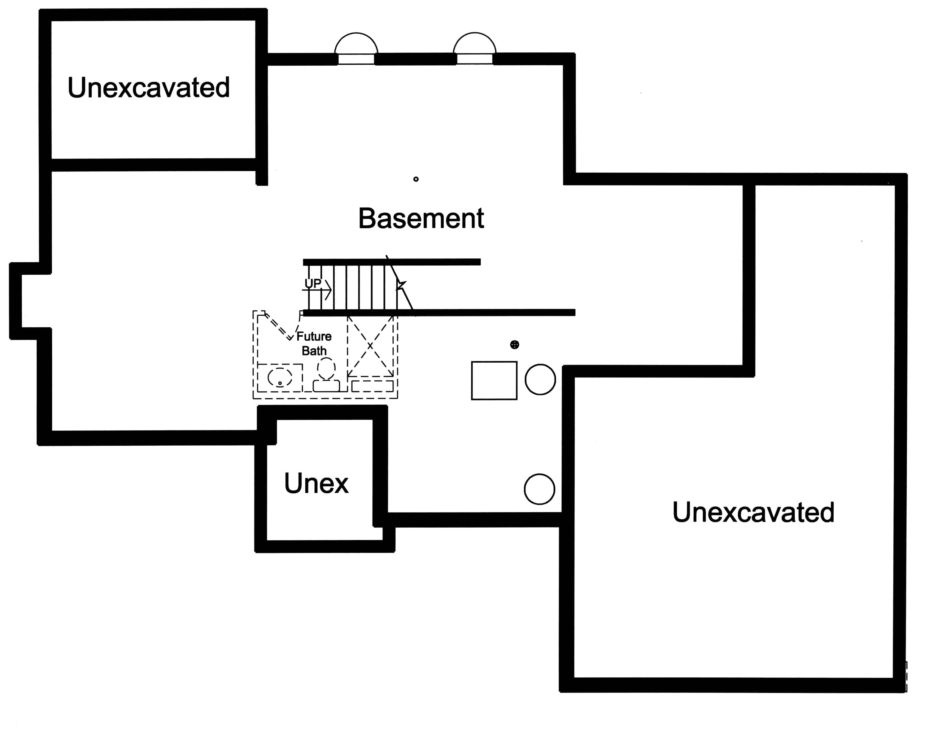 Floor Plan Basement of Farmhouse Plan #169-1184