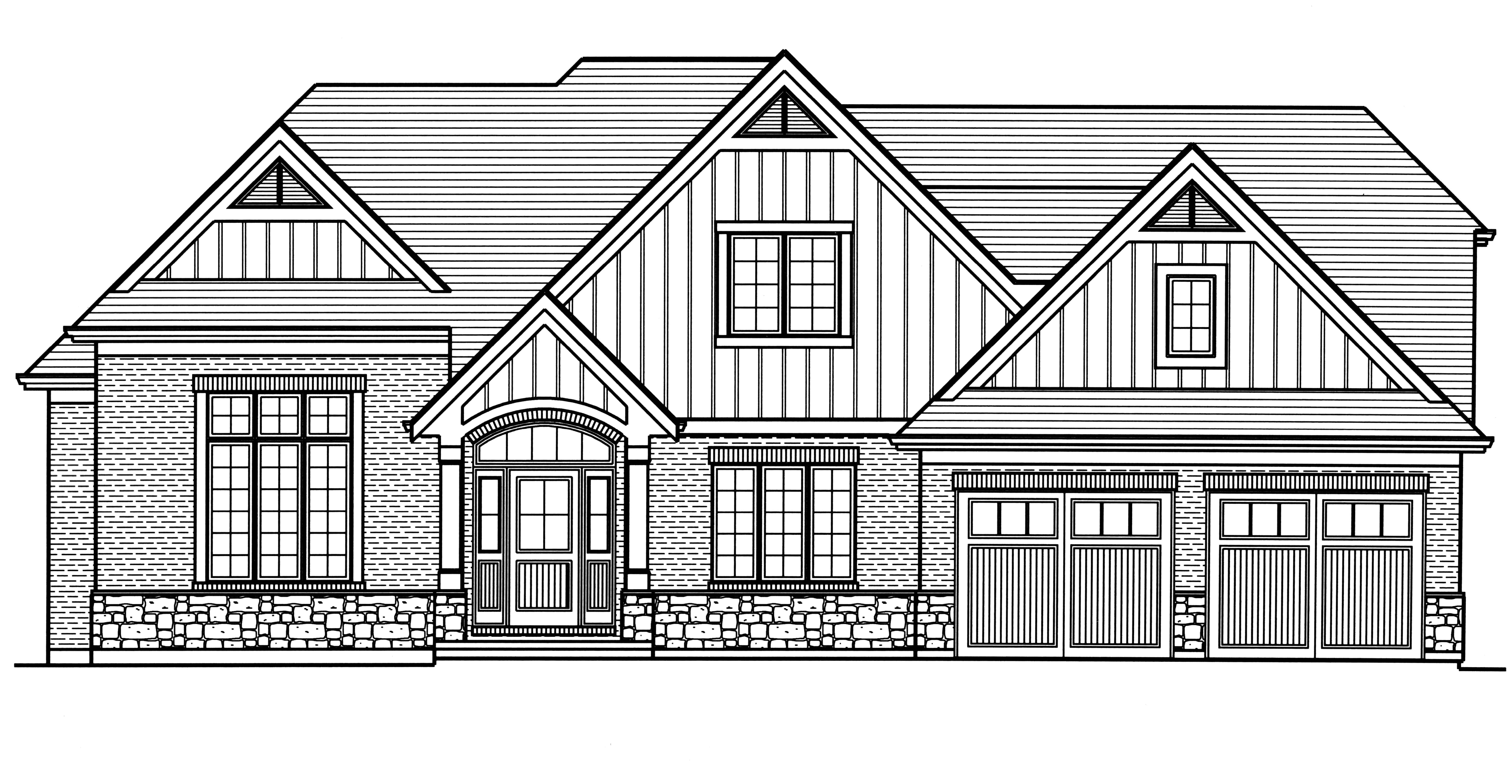 Home Plan Front Elevation of this 3-Bedroom,1906 Sq Ft Plan -169-1184