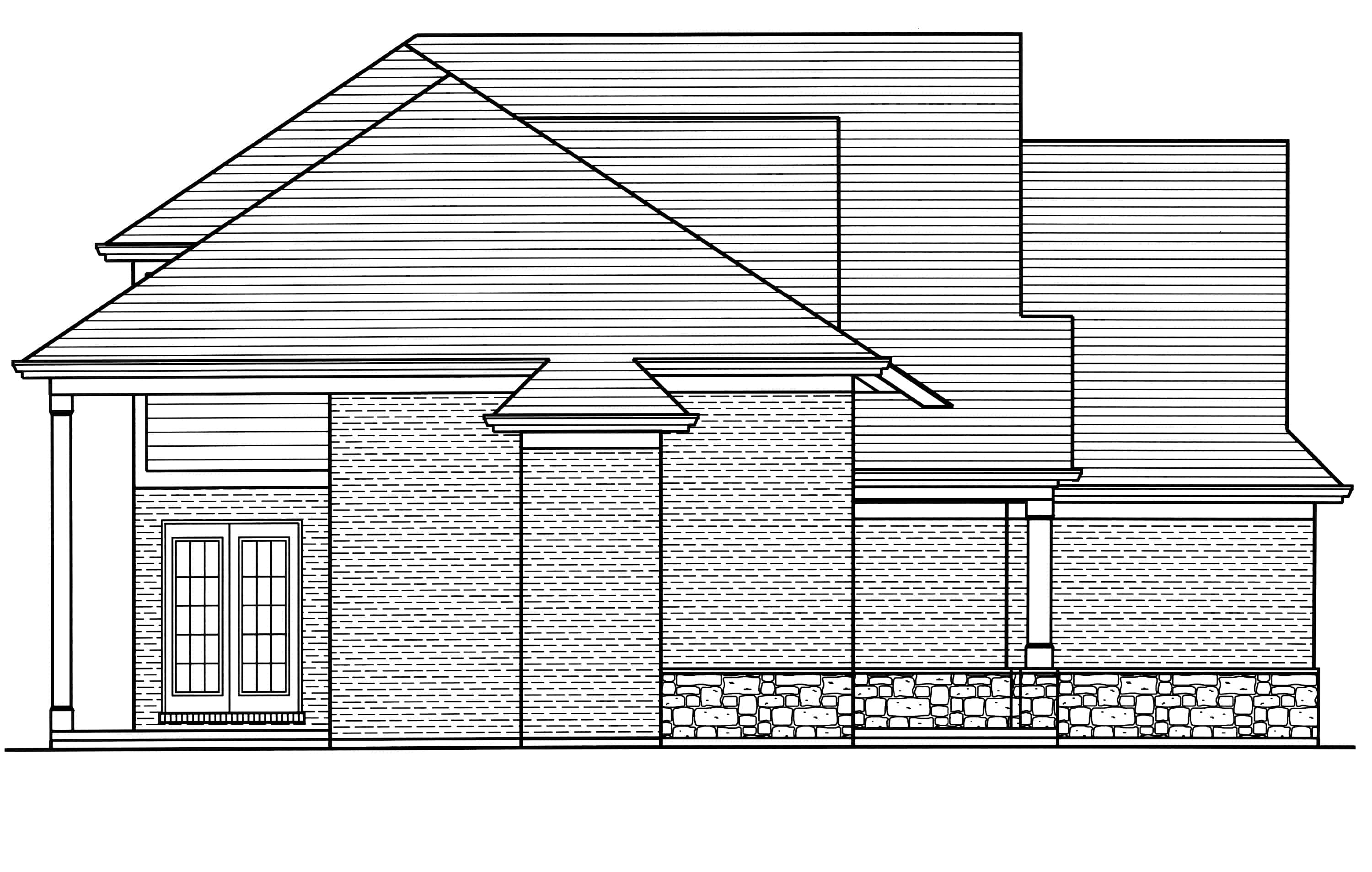 Home Plan Left Elevation of this 3-Bedroom,1906 Sq Ft Plan -169-1184