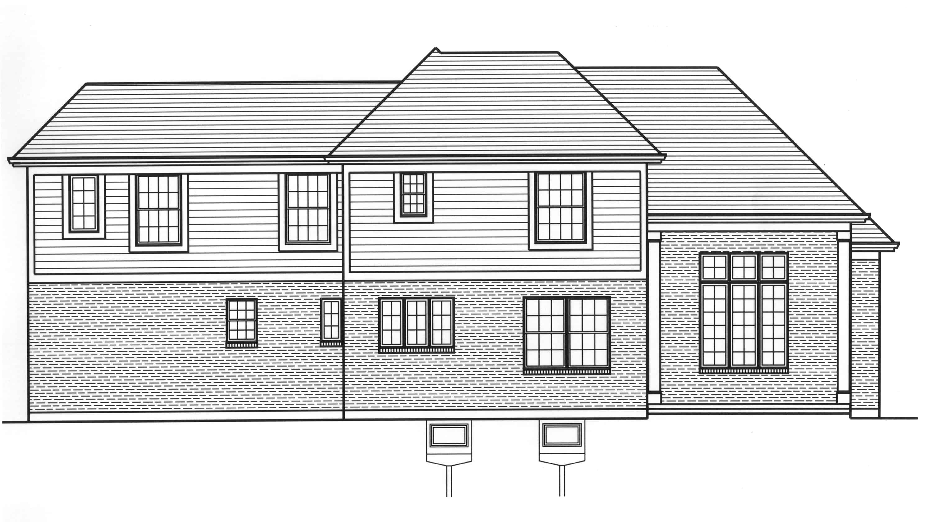 Home Plan Rear Elevation of this 3-Bedroom,1906 Sq Ft Plan -169-1184