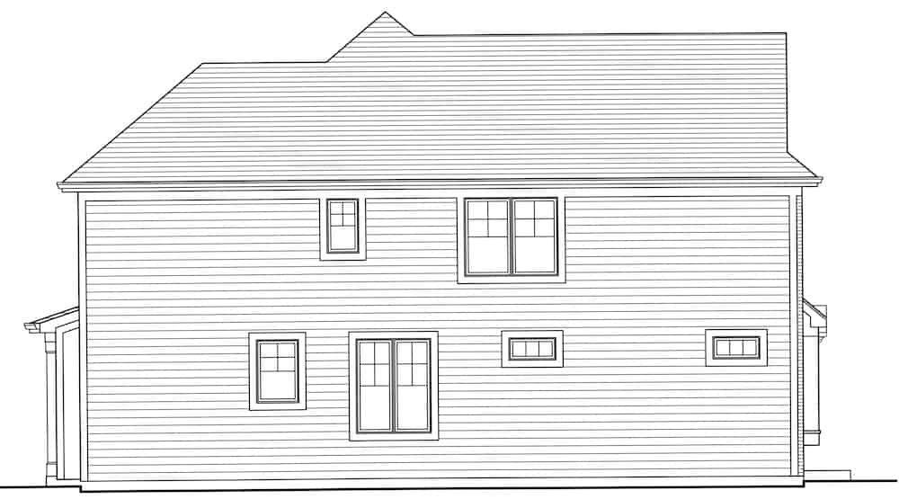 Home Plan Left Elevation of this 4-Bedroom,2202 Sq Ft Plan -169-1185