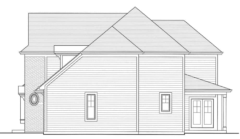 Home Plan Right Elevation of this 4-Bedroom,2202 Sq Ft Plan -169-1185