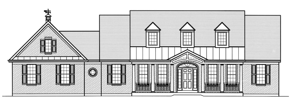 Home Plan Front Elevation of this 3-Bedroom,2041 Sq Ft Plan -169-1186