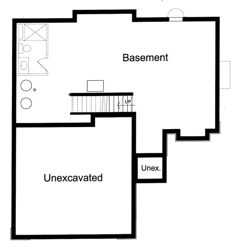 Basement of Farmhouse Plan #169-1187