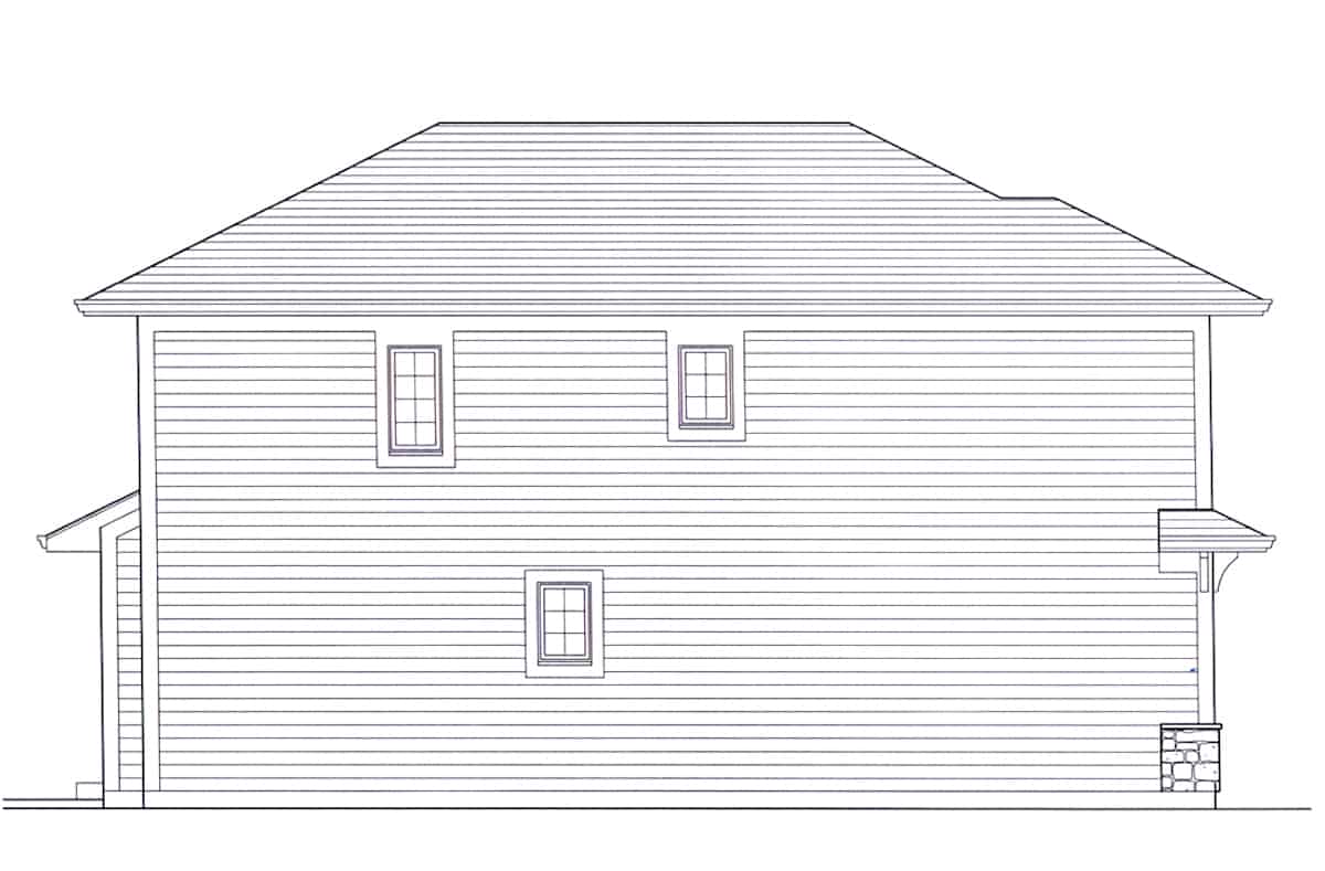 Home Plan Left Elevation of this 3-Bedroom,1570 Sq Ft Plan -169-1187
