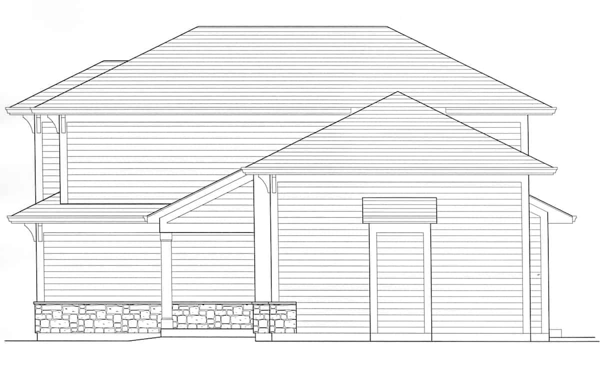 Home Plan Right Elevation of this 3-Bedroom,1570 Sq Ft Plan -169-1187