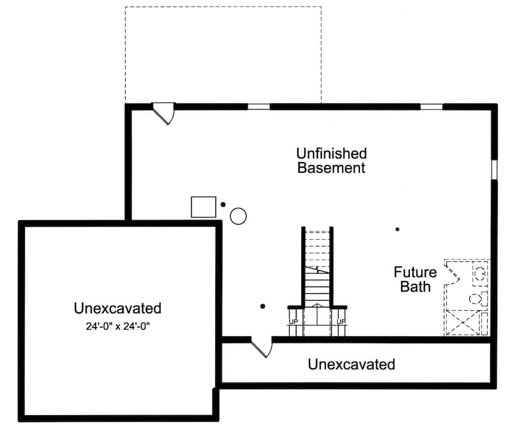 Basement of Farmhouse Plan #169-1188