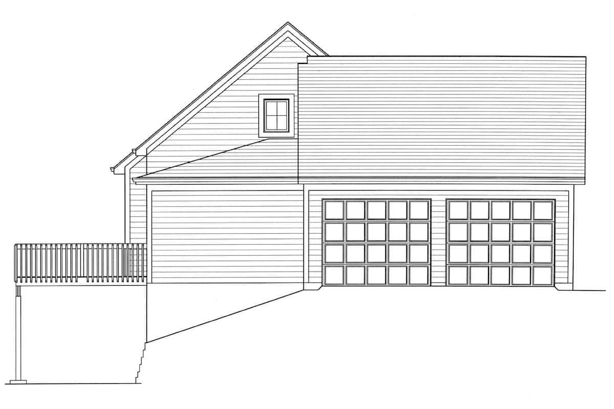 Home Plan Left Elevation of this 3-Bedroom,1790 Sq Ft Plan -169-1188
