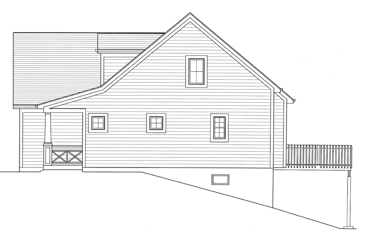 Home Plan Right Elevation of this 3-Bedroom,1790 Sq Ft Plan -169-1188