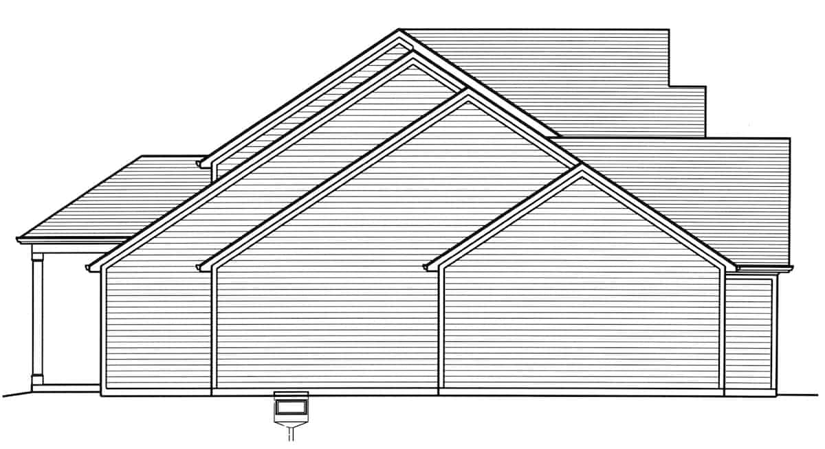 Home Plan Left Elevation of this 4-Bedroom,3455 Sq Ft Plan -169-1189