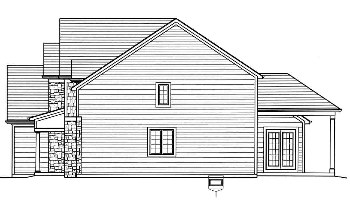 Home Plan Right Elevation of this 4-Bedroom,3455 Sq Ft Plan -169-1189