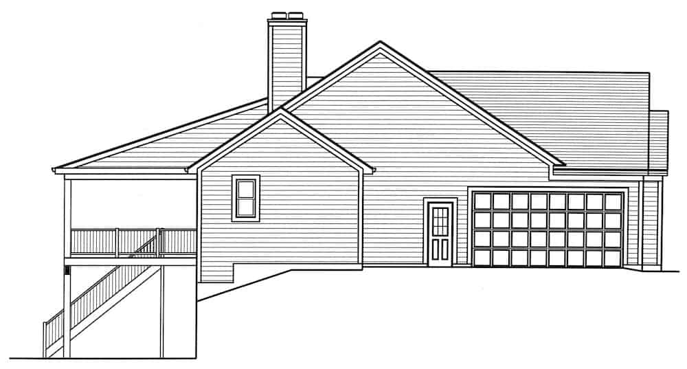 Home Plan Left Elevation of this 4-Bedroom,3160 Sq Ft Plan -169-1190