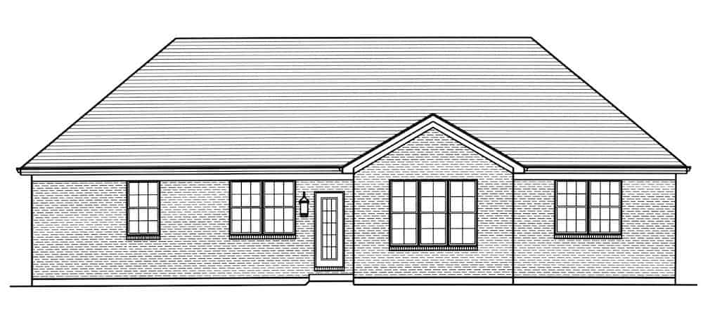 Home Plan Rear Elevation of this 3-Bedroom,1971 Sq Ft Plan -169-1191