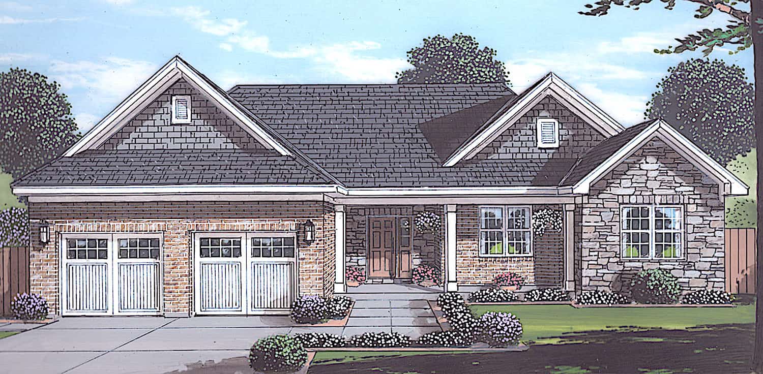 Ranch style house design (ThePlanCollection: Plan #169-1191)