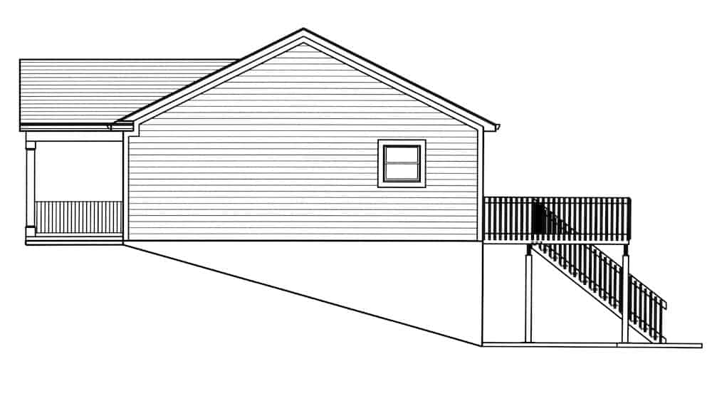 Home Plan Right Elevation of this 2-Bedroom,1029 Sq Ft Plan -169-1192