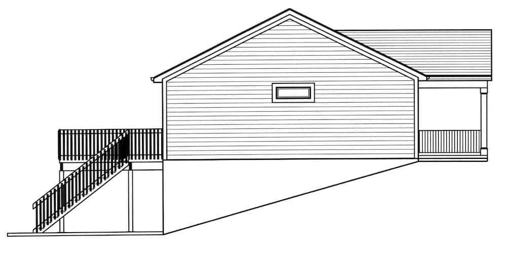Home Plan Left Elevation of this 2-Bedroom,1029 Sq Ft Plan -169-1192