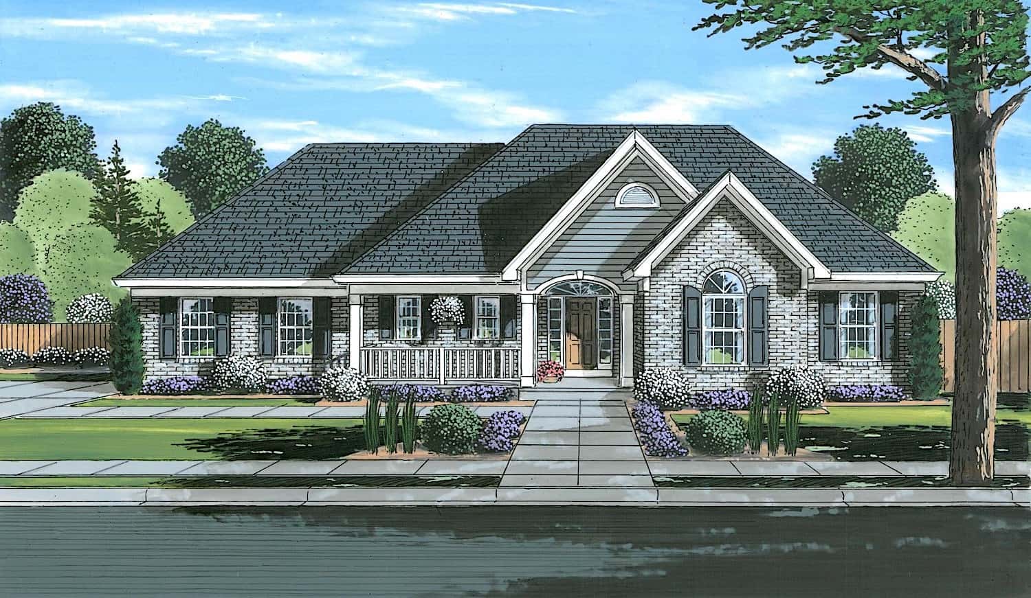 Ranch style house design (ThePlanCollection: Plan #169-1193)
