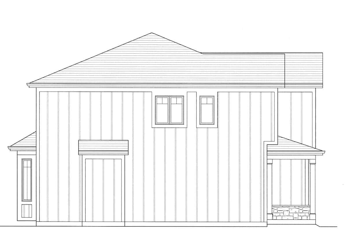 Home Plan Left Elevation of this 4-Bedroom,2700 Sq Ft Plan -169-1194