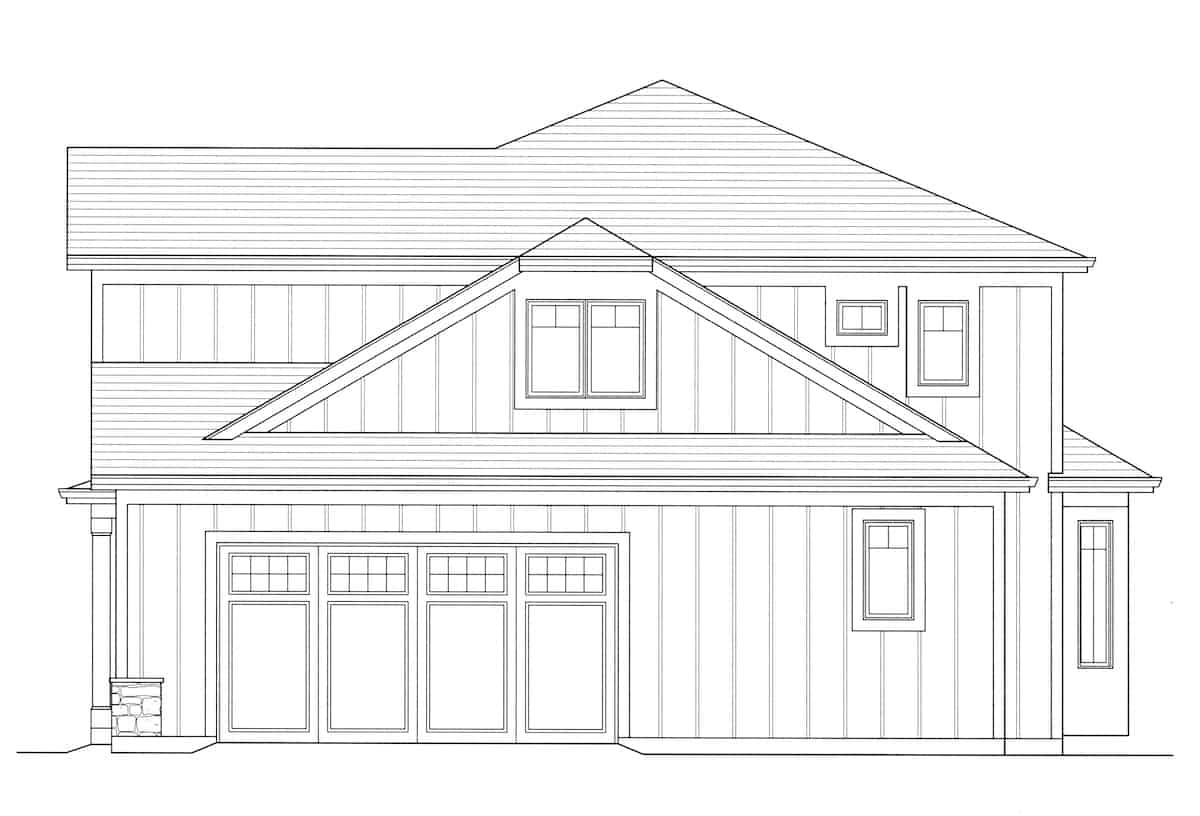 Home Plan Right Elevation of this 4-Bedroom,2700 Sq Ft Plan -169-1194