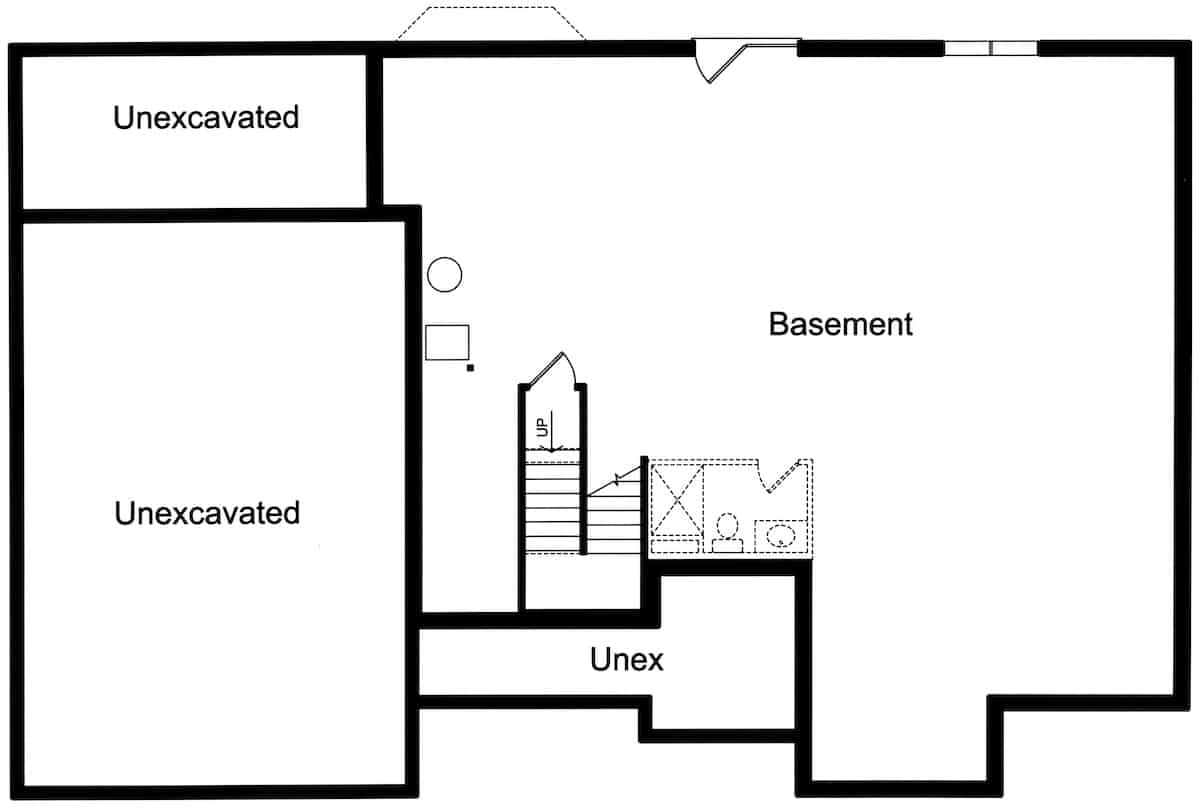 Basement of Ranch Plan #169-1195