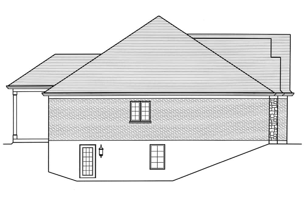 Home Plan Left Elevation of this 3-Bedroom,2009 Sq Ft Plan -169-1196