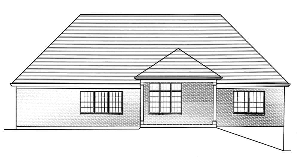 Home Plan Rear Elevation of this 3-Bedroom,2009 Sq Ft Plan -169-1196