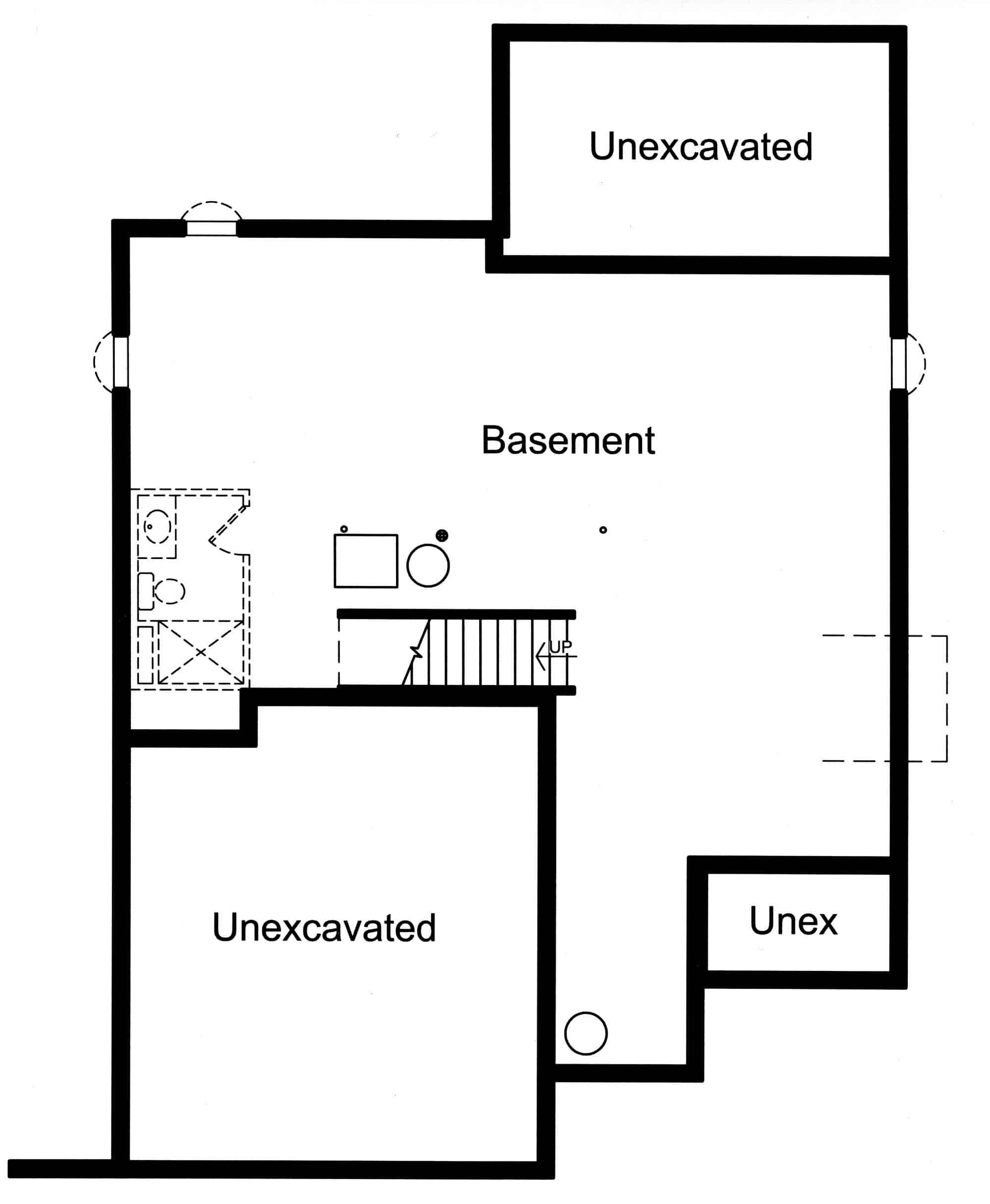 Basement of Cottage Plan #169-1197