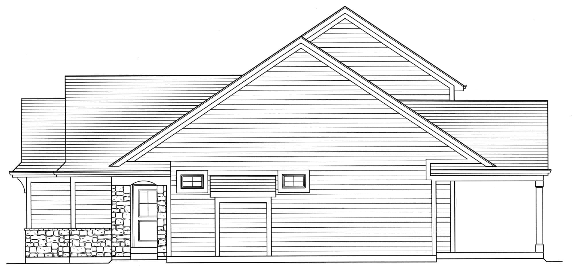 Home Plan Right Elevation of this 3-Bedroom,1487 Sq Ft Plan -169-1197