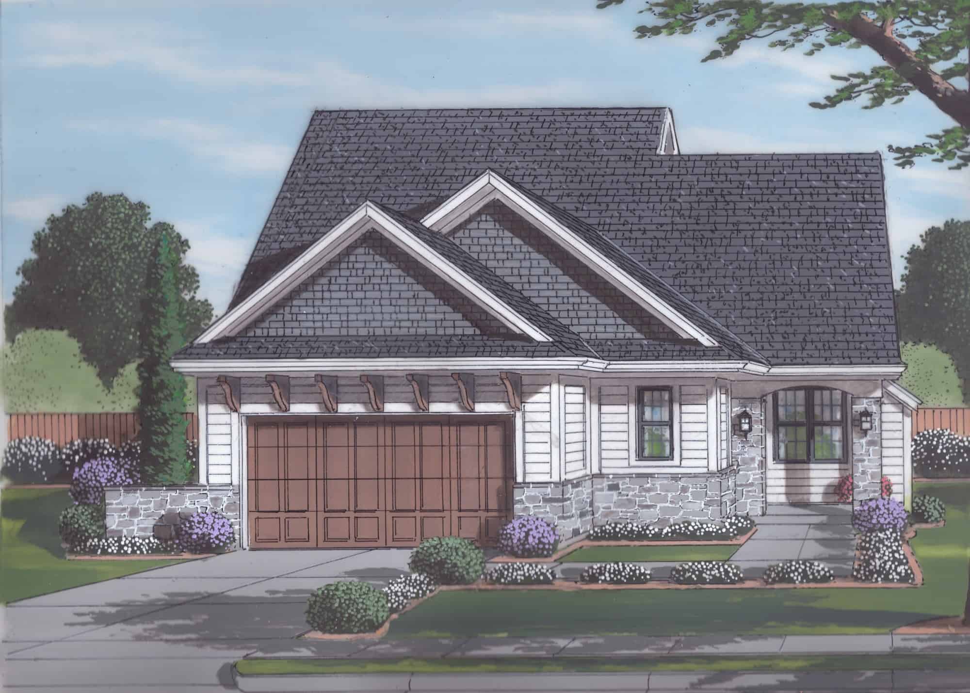 Front elevation of Cottage home (ThePlanCollection: House Plan #169-1197)
