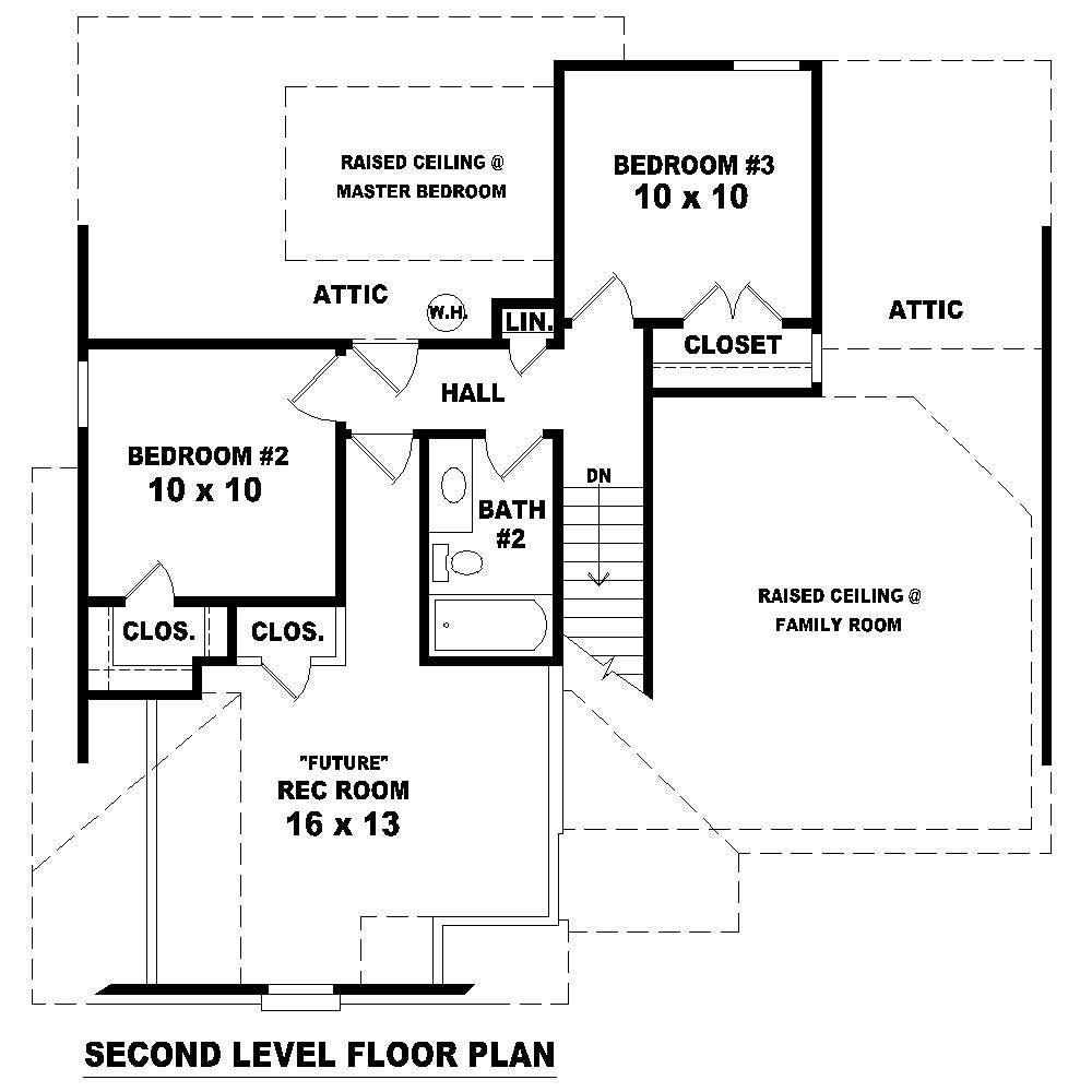 Floor Plan Second Story of French Plan #170-1088