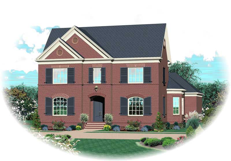 Front view of Southern home (ThePlanCollection: House Plan #170-1103)