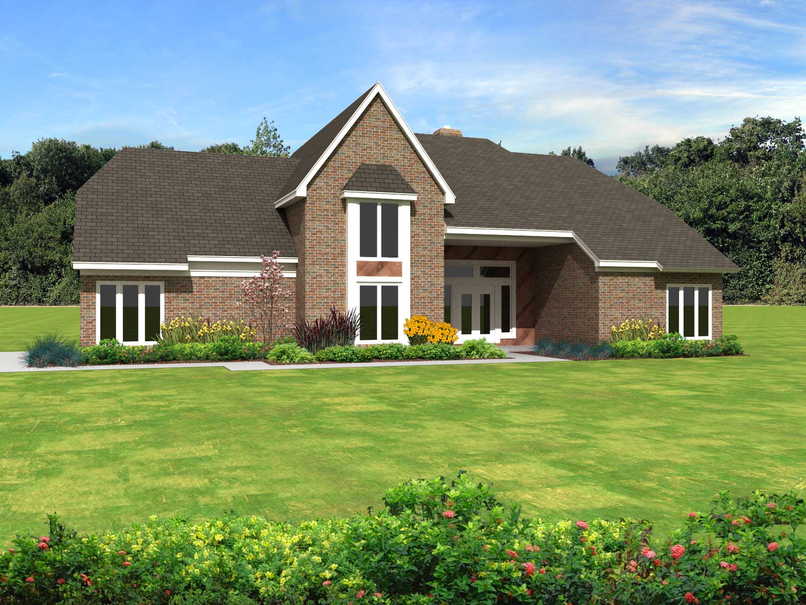 Front view of Cape Cod home (ThePlanCollection: House Plan #170-1136)