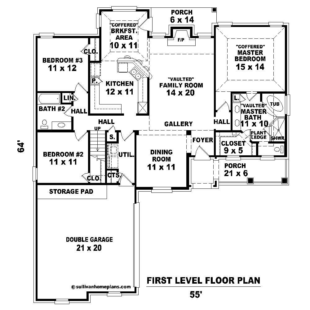Floor Plan First Story of Cape Cod Plan #170-1137