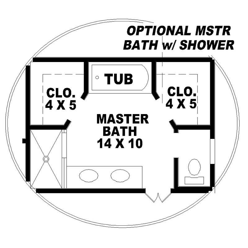 Floor Plan Bonus Room of Southern Plan #170-1138