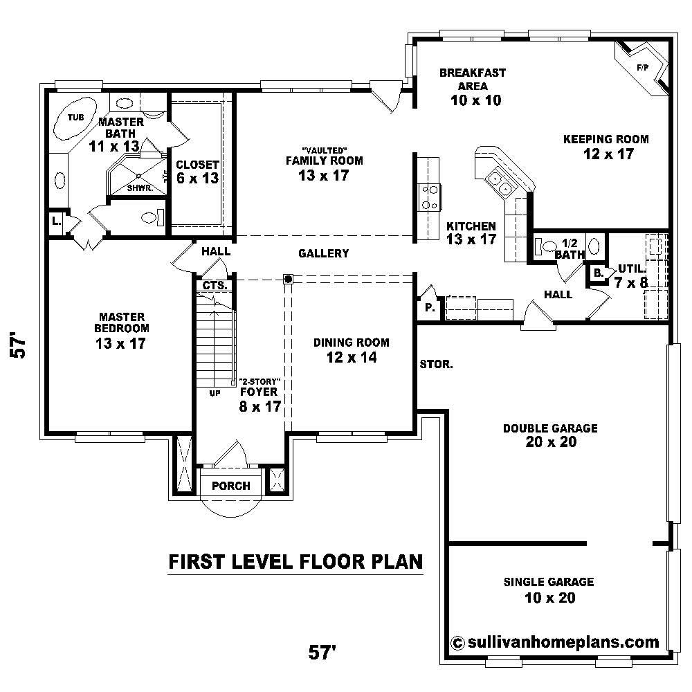 Floor Plan First Story of Luxury Plan #170-1139