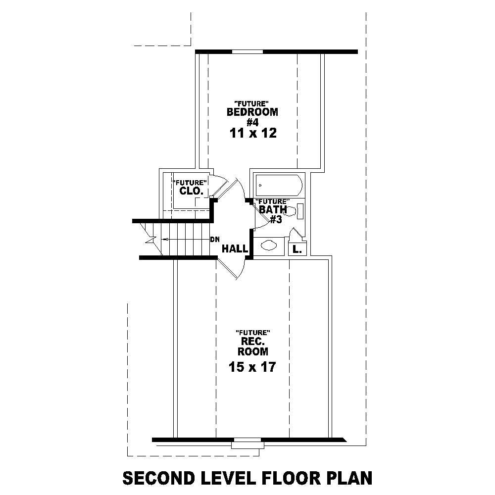 Floor Plan Second Story of Cape Cod Plan #170-1143
