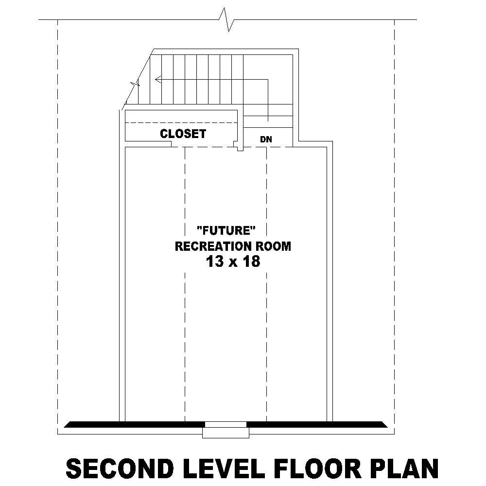 Floor Plan Second Story of Cape Cod Plan #170-1150