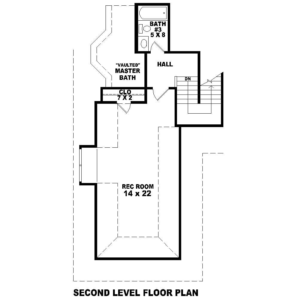 Floor Plan Second Story of Cape Cod Plan #170-1151