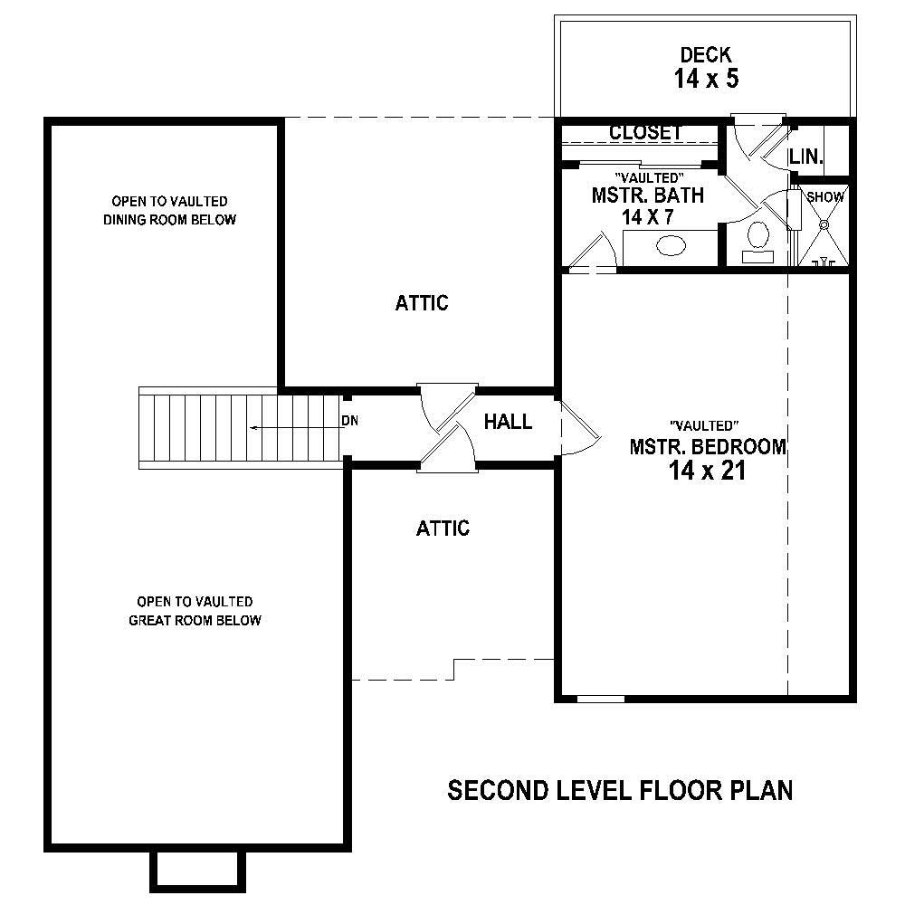 Floor Plan Second Story of Small House Plans #170-1153