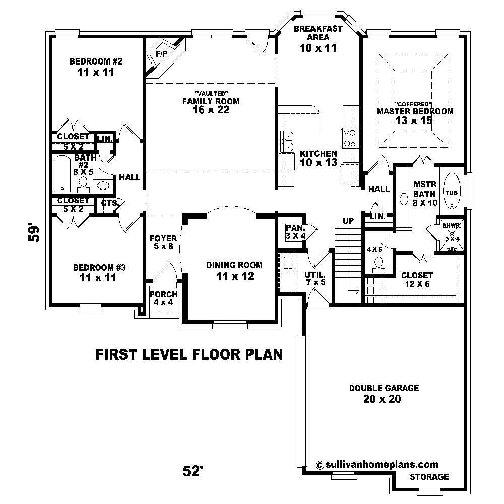 Floor Plan First Story of Cape Cod Plan #170-1161