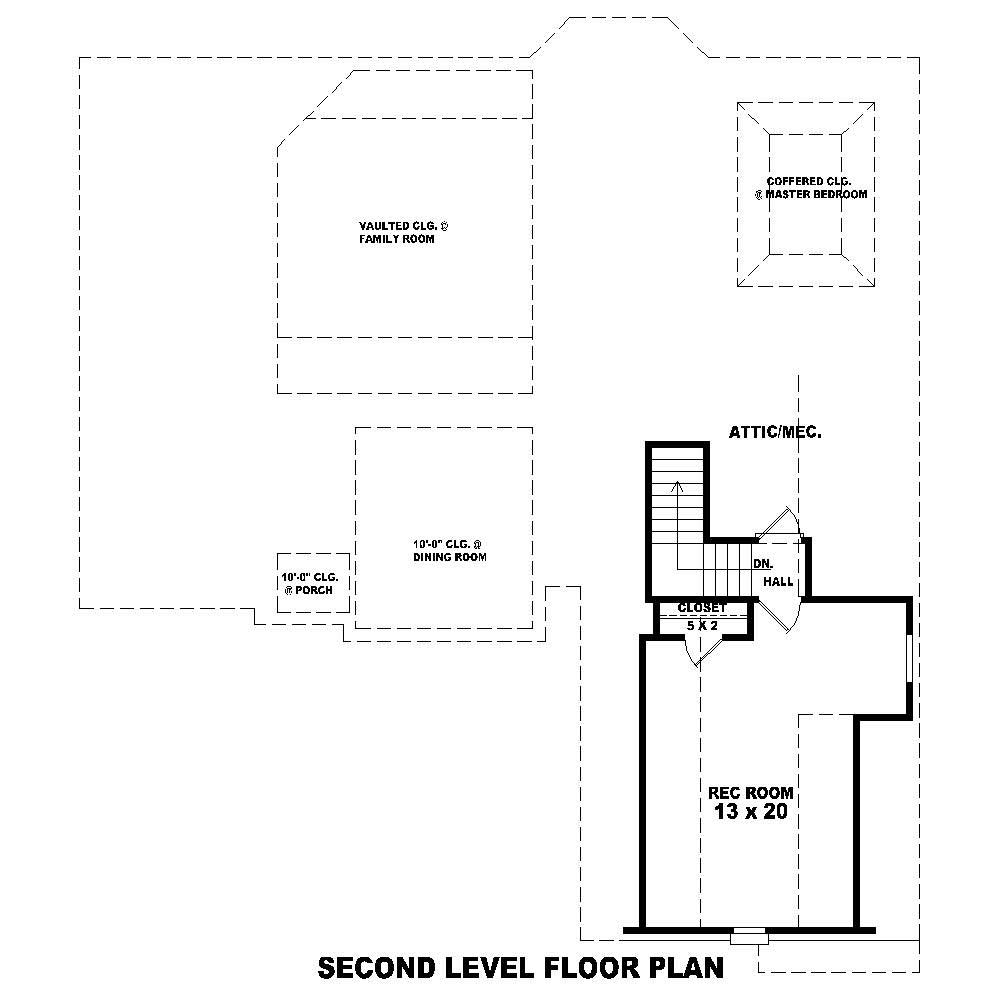Floor Plan Second Story of Cape Cod Plan #170-1161