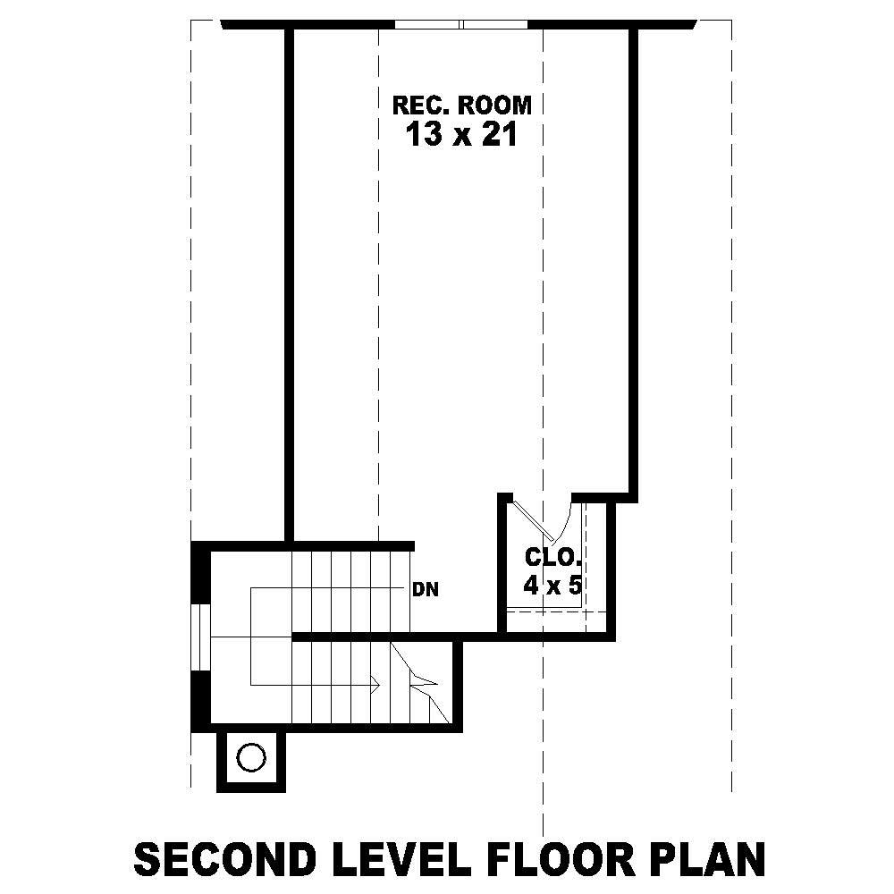 Floor Plan Second Story of Cape Cod Plan #170-1168