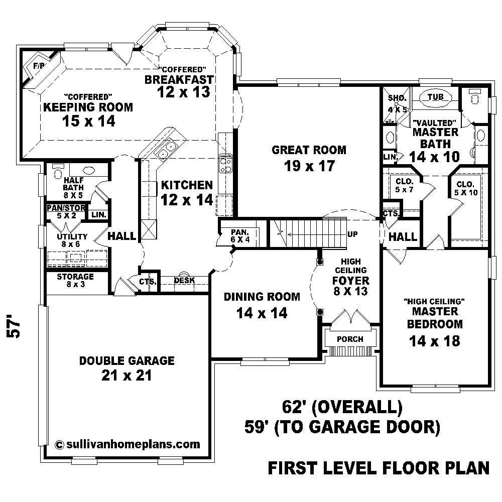 Floor Plan First Story of Country Plan #170-1174