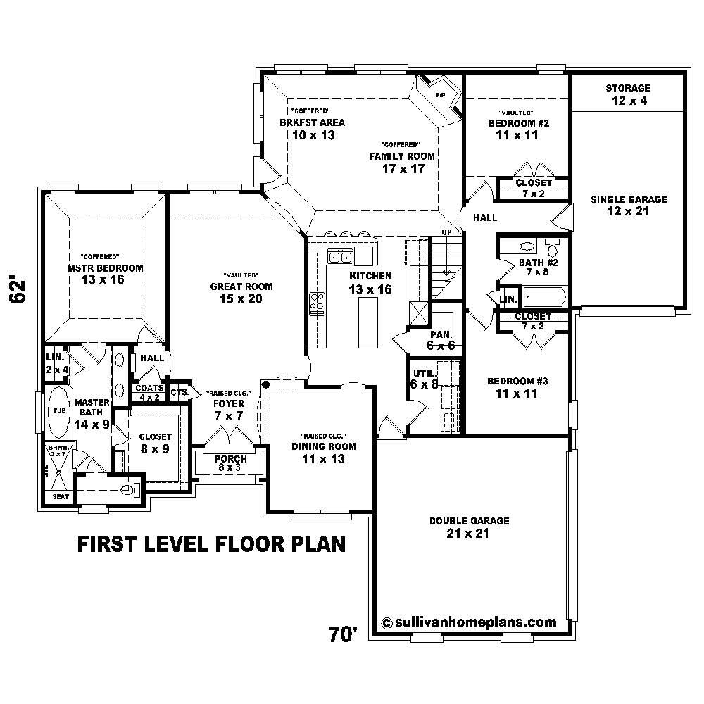 Floor Plan First Story of Cape Cod Plan #170-1175